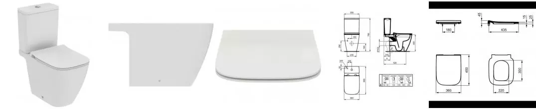 Унитаз компакт безободковый «Ideal Standard» i.life B T461201/T472401/T500301 белый с сиденьем дюропласт с микролифтом белое Унитаз компакт безободковый «Ideal Standard» i.life B T461201/T472401/T500301 белый с сиденьем дюропласт с микролифтом белое