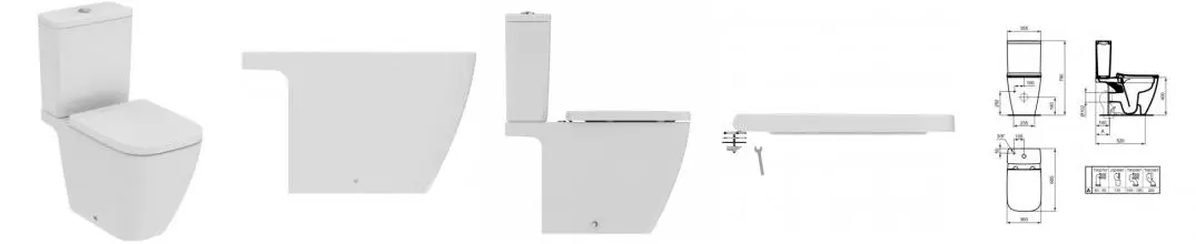 Унитаз компакт безободковый «Ideal Standard» i.life B T461201/T472401/T468301 белый с сиденьем дюропласт с микролифтом белое Унитаз компакт безободковый «Ideal Standard» i.life B T461201/T472401/T468301 белый с сиденьем дюропласт с микролифтом белое