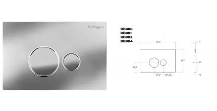 Кнопка смыва «Belbagno» BB081CR хром Кнопка смыва «Belbagno» BB081CR хром