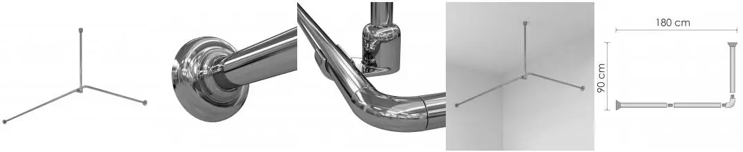 Карниз для ванной «WasserKRAFT» Dinkel SC-469018 на стену хром Карниз для ванной «WasserKRAFT» Dinkel SC-469018 на стену хром