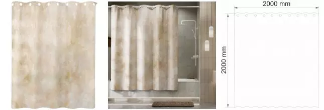 Штора для ванной «WasserKRAFT» Aland SC-85104 200/200 бежевая Штора для ванной «WasserKRAFT» Aland SC-85104 200/200 бежевая