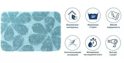 Коврик для ванной «WasserKRAFT» Diemel BM-2217 90/60 микрофибра clearwater Коврик для ванной «WasserKRAFT» Diemel BM-2217 90/60 микрофибра clearwater