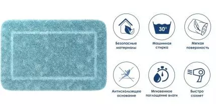 Коврик для ванной «WasserKRAFT» Lopau BM-6017 90/60 микрофибра clearwater