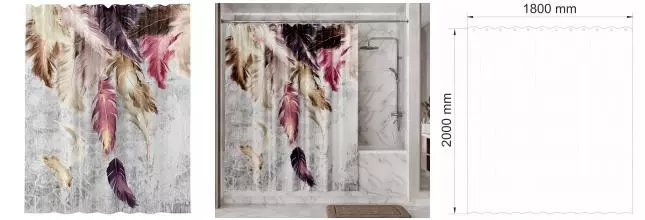 Штора для ванной «WasserKRAFT» Rossel SC-57103 180/200 мультиколор