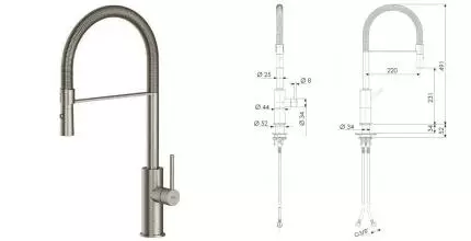 Смеситель для кухонной мойки «Remer» X-Style Inox SSX543 нержавеющая сталь Смеситель для кухонной мойки «Remer» X-Style Inox SSX543 нержавеющая сталь