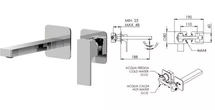 Смеситель для раковины «Remer» Absolute AU15P хром Смеситель для раковины «Remer» Absolute AU15P хром