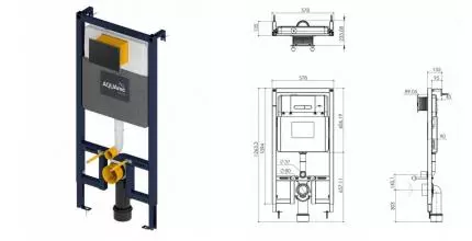 Инсталляция для унитаза с кнопкой «AQUAme» AQM4001MB