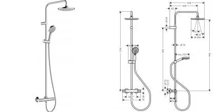 Душевая система «Hansgrohe» Vernis Blend 26089000 с термостатом хром