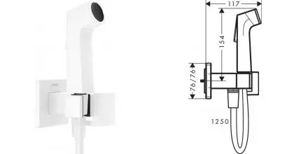 Гигиенический гарнитур «Hansgrohe» Bidette 29233700 белый матовый