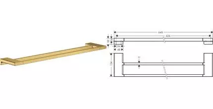 Полотенцедержатель двойной «Hansgrohe» AddStoris 41743990 на стену полированное золото