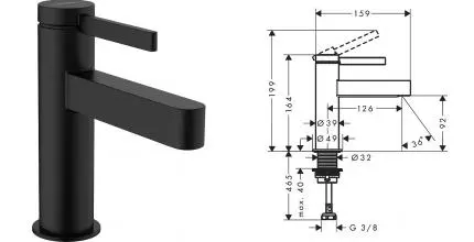 Кран для холодной воды «Hansgrohe» Finoris 76013670 чёрный матовый