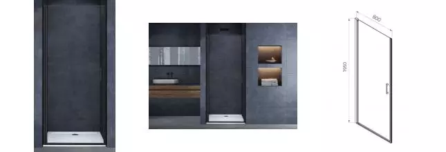 Душевая дверь «Vincea» Alpha VDP-3AL800CLB 80/195 прозрачная/чёрная Душевая дверь «Vincea» Alpha VDP-3AL800CLB 80/195 прозрачная/чёрная