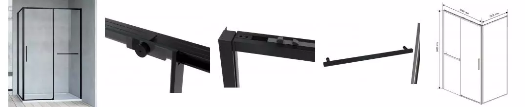 Душевой угол-ограждение «Vincea» Slim Soft 100/100 прозрачный/чёрный квадратный без поддона универсальный Душевой угол-ограждение «Vincea» Slim Soft 100/100 прозрачный/чёрный квадратный без поддона универсальный