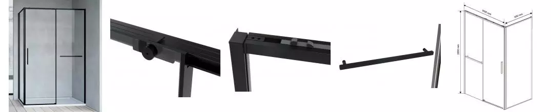 Душевой угол-ограждение «Vincea» Slim Soft 100/90 прозрачный/чёрный прямоугольный без поддона универсальный Душевой угол-ограждение «Vincea» Slim Soft 100/90 прозрачный/чёрный прямоугольный без поддона универсальный