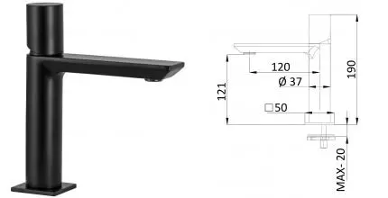 Смеситель для раковины «Remer» Edge EG512NO чёрный матовый