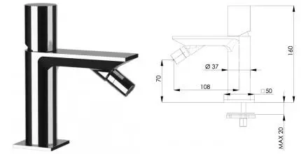 Смеситель для биде «Remer» Edge EG521 хром