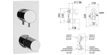 Смеситель для душа «Remer» Edge EG592 хром Смеситель для душа «Remer» Edge EG592 хром