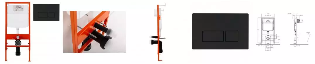 Инсталляция для унитаза с кнопкой «Belbagno» BB026/BB044NERO Инсталляция для унитаза с кнопкой «Belbagno» BB026/BB044NERO