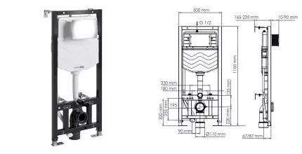 Инсталляция для унитаза «WasserKRAFT» Aller 10TLT.010.ME Инсталляция для унитаза «WasserKRAFT» Aller 10TLT.010.ME
