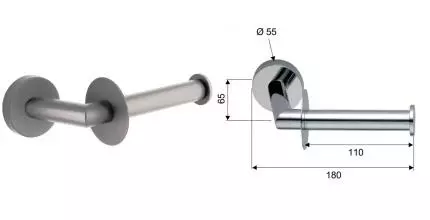 Держатель для туалетной бумаги «Remer» Guest GS61NPO на стену брашированный никель