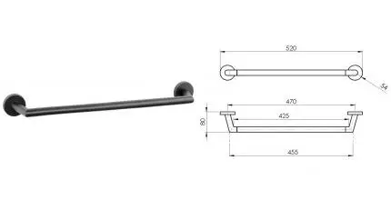 Полотенцедержатель «Remer» Guest GS40CFP на стену шлифованный чёрный хром