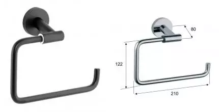 Полотенцедержатель «Remer» Guest GS44CFP на стену шлифованный чёрный хром Полотенцедержатель «Remer» Guest GS44CFP на стену шлифованный чёрный хром