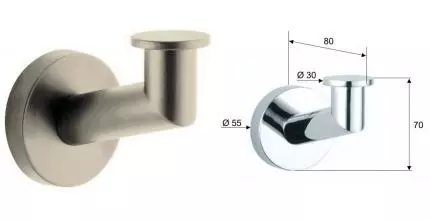 Крючок «Remer» Guest GS50NPO на стену брашированный никель