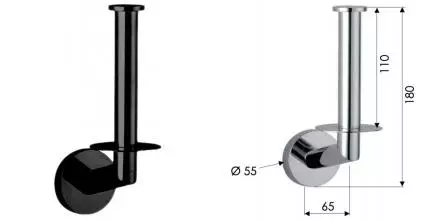 Держатель для туалетной бумаги «Remer» Guest GS62CFP на стену шлифованный чёрный хром