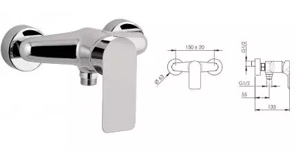 Смеситель для душа «Remer» Infinity IR33 хром