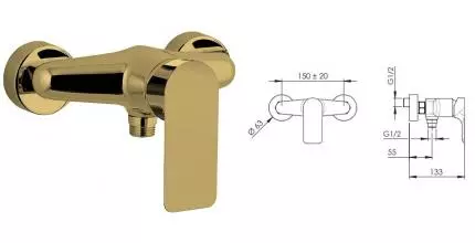 Смеситель для душа «Remer» Infinity IR33BG брашированное золото