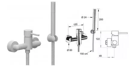 Смеситель для душа «Remer» X-Style X39BO белый матовый