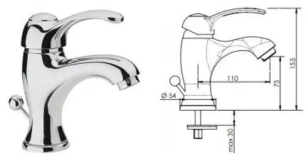 Смеситель для раковины «Remer» Liberty LA10 с донным клапаном хром