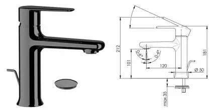 Смеситель для раковины «Remer» Vanity V10NPO с донным клапаном брашированный никель Смеситель для раковины «Remer» Vanity V10NPO с донным клапаном брашированный никель