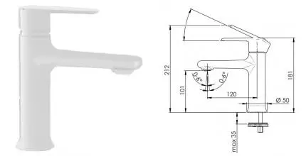 Смеситель для раковины «Remer» Vanity V12BO белый матовый Смеситель для раковины «Remer» Vanity V12BO белый матовый