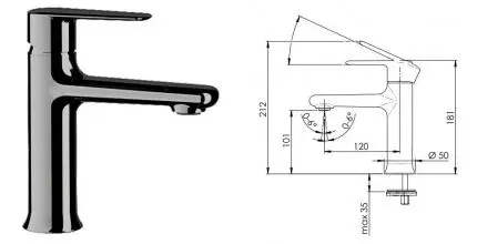 Смеситель для раковины «Remer» Vanity V12CFP брашированный чёрный хром Смеситель для раковины «Remer» Vanity V12CFP брашированный чёрный хром
