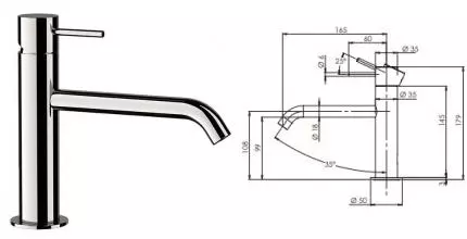 Смеситель для раковины «Remer» X-Style X12A хром
