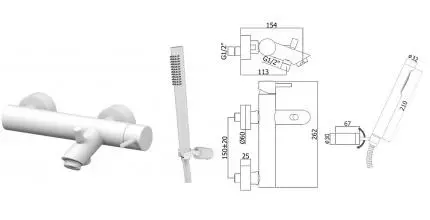 Смеситель для ванны «Paffoni» Light LIG023BO белый матовый Смеситель для ванны «Paffoni» Light LIG023BO белый матовый