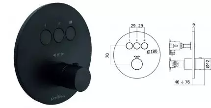 Внешняя часть смесителя «Paffoni» Compact Box CPT019NO чёрный матовый