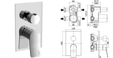 Смеситель для душа «Paffoni» Tilt TI018CR хром
