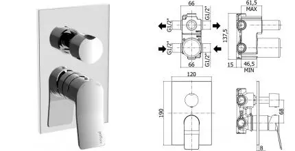 Смеситель для душа «Paffoni» Tilt TI018CR/M хром