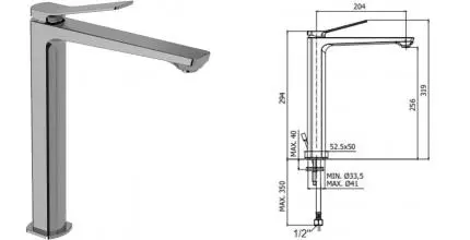 Смеситель для раковины «Paffoni» Tilt TI081ST сталь