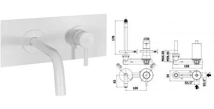 Смеситель для раковины «Paffoni» Light LIG105BO белый матовый