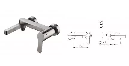 Смеситель для ванны «Belbagno» Delta DEL-VASM-IN сатин Смеситель для ванны «Belbagno» Delta DEL-VASM-IN сатин