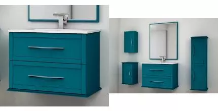 Тумба с раковиной «Cezares» Tiffany 75 (75/46) подвесная Blu Petrolio