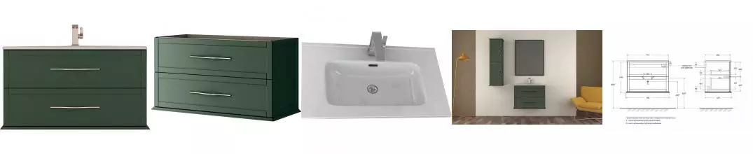 Тумба с раковиной «Cezares» Tiffany 75 (75/46) подвесная Verde opaco