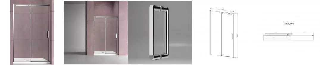 Душевая дверь «Vincea» Dice VDS-4D150CL 150/200 прозрачная/хром универсальная