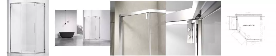 Душевой угол-ограждение «Vincea» Show VSP1-4SH100CL 100/100 прозрачный/хром многоугольный без поддона универсальный Душевой угол-ограждение «Vincea» Show VSP1-4SH100CL 100/100 прозрачный/хром многоугольный без поддона универсальный