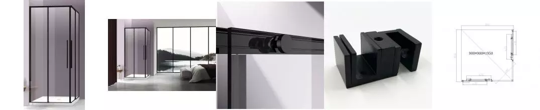 Душевой угол-ограждение «Vincea» Slim-N VSS-4SN900CLB 90/90 прозрачный/чёрный прямоугольный без поддона универсальный Душевой угол-ограждение «Vincea» Slim-N VSS-4SN900CLB 90/90 прозрачный/чёрный прямоугольный без поддона универсальный