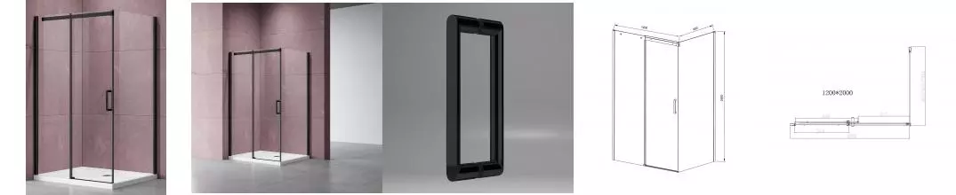 Душевой угол-ограждение «Vincea» Dice VSR-4D9012CLB 120/90 прозрачный/чёрный прямоугольный без поддона универсальный Душевой угол-ограждение «Vincea» Dice VSR-4D9012CLB 120/90 прозрачный/чёрный прямоугольный без поддона универсальный