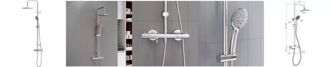 Душевая система «Dorff» Futura D0710500 с термостатом хром Душевая система «Dorff» Futura D0710500 с термостатом хром